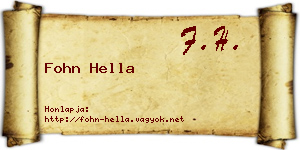 Fohn Hella névjegykártya