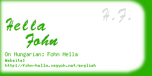 hella fohn business card